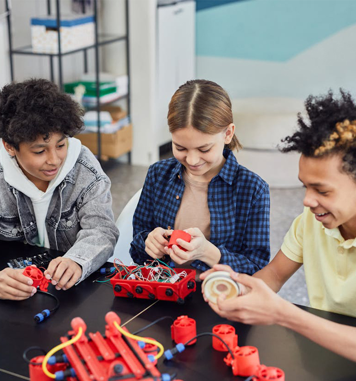 Youths working together on a project